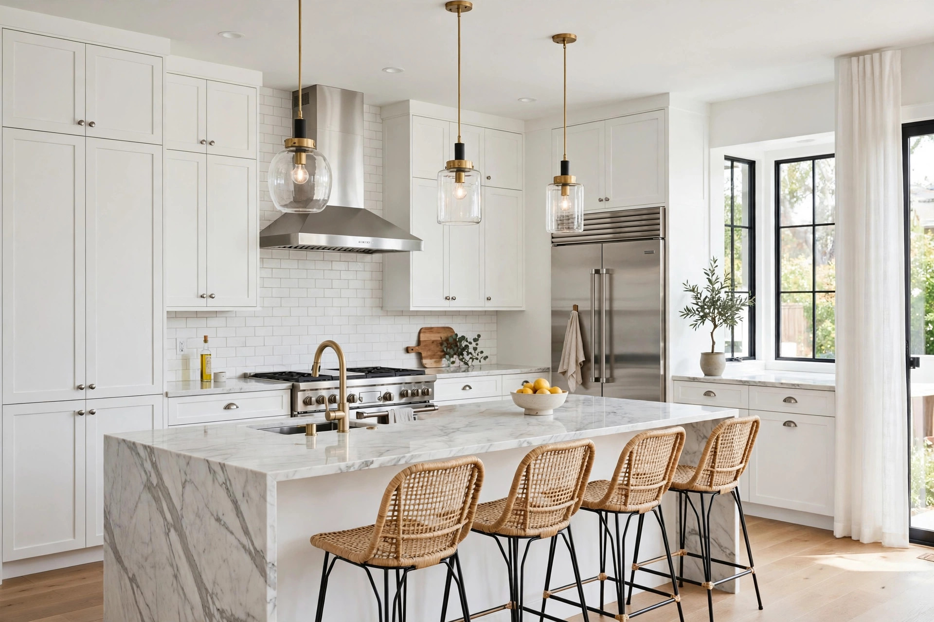 Bright modern kitchen interior
