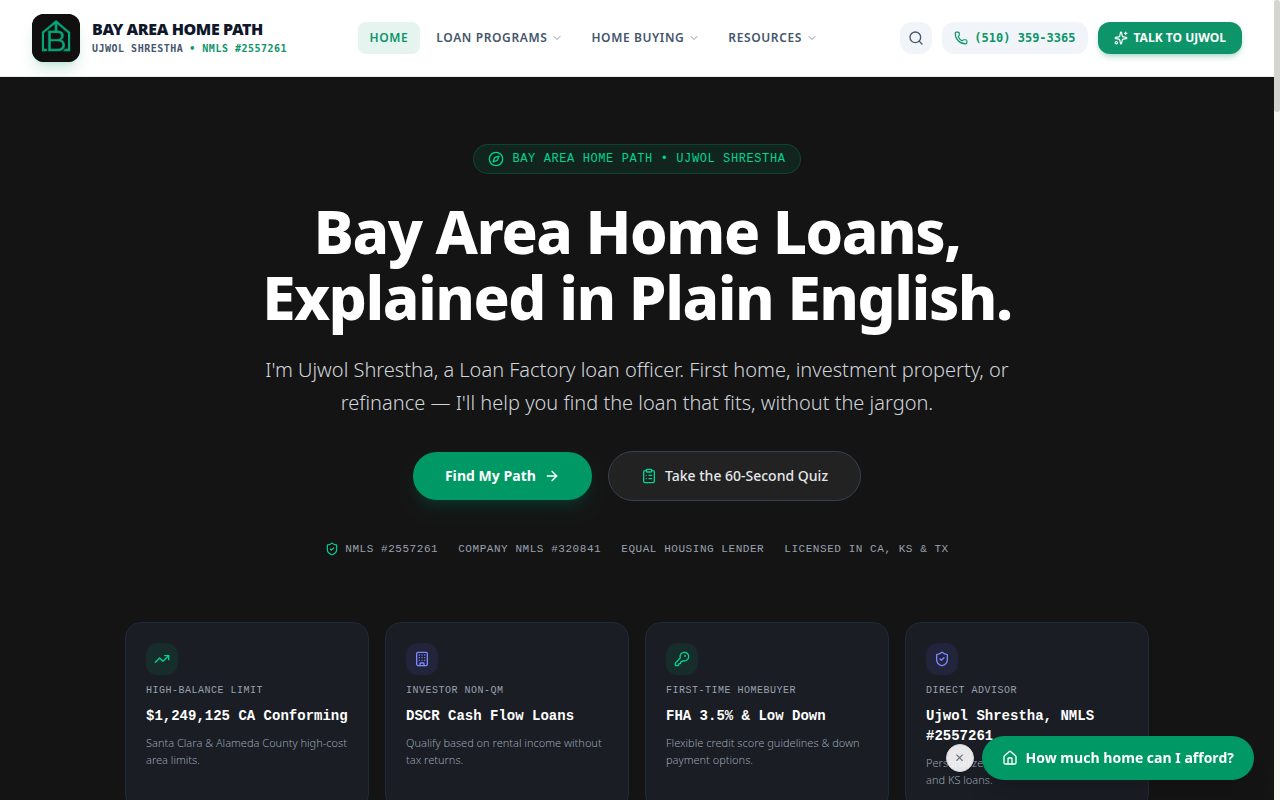 Bay Area Home Path homepage